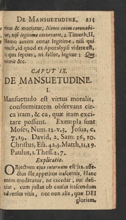 Caput IX. De Mansuetudine.
