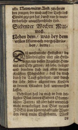 Siebender Wochen Mittwoch.