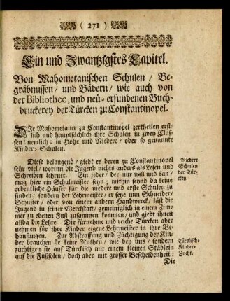 Ein und Zwantzigstes Capitel.
