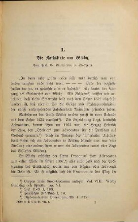 Zeitschrift des Vereins für Lübeckische Geschichte und Altertumskunde. 7. 1898
