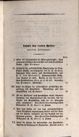 Neues Archiv für preussisches Recht und Verfahren, sowie für deutsches Privatrecht : eine Quartalsschrift. 2, 2. 1835/36