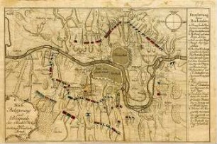 WHK 24 Deutscher Siebenjähriger Krieg 1756-1763: Plan der Belagerung von Prag durch die preußische Armee, 1757