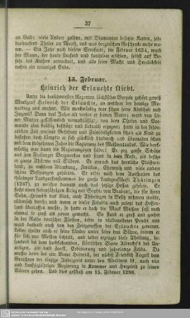 15. Februar. Heinrich der Erlauchte stirbt