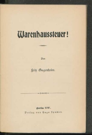 Warenhaussteuer!