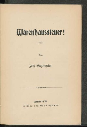 Warenhaussteuer!
