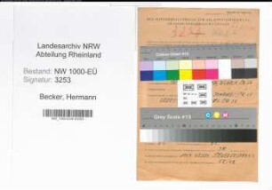 Entnazifizierung Hermann Becker, geb. 26.06.1907 (Bauleiter)