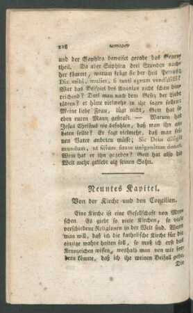 Neuntes Kapitel. Von der Kirche und den Concilien