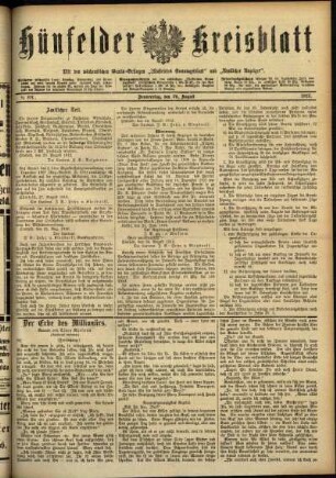 Ausgabe vom Donnerstag, den 29. August 1912.