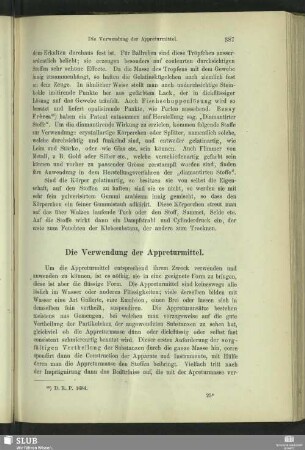 Die Verwendung der Appreturmittel