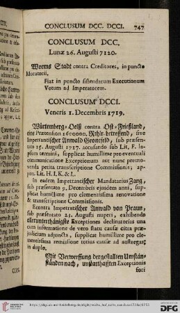 [Abschnitt 8 (Conclusum DCCI – Conclusum DCCC)]