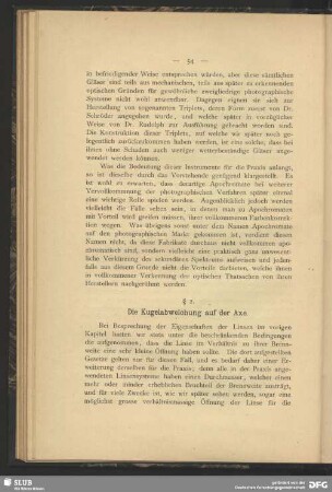 § 2. Die Kugelabweichung auf der Axe