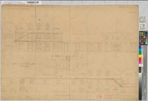 Empfangsgebäude auf Bahnhof Hagen: Ansichten, M. 1:50 Stnr.: 13, Hge, Bunr.: 18, Blnr.: 9