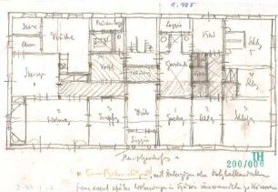 Fischer, Theodor; Schweinfurt (Bayern); Basaltwerke, Verwaltungs-Gebäude - Hauptgeschoss (Grundriss)