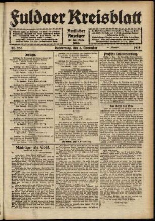 Ausgabe vom Donnerstag, den 06. November 1919.