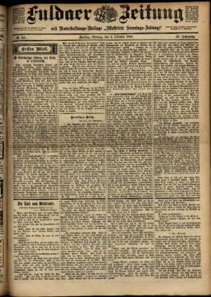 Erste Ausgabe vom Montag, den 02. Oktober 1899.
