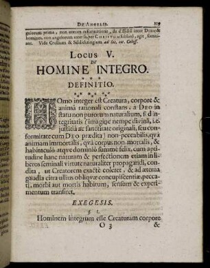 Locus V. De Homine Integro.