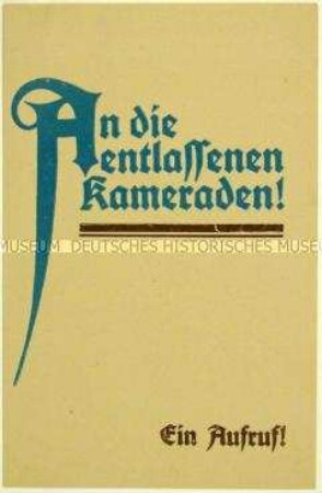 Appell an die Kriegsheimkehrer zur Arbeitssuche auf dem Land