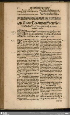 Die Ander Predigt auff den Neuwen Jahrs Tage, genommen auß den worten Luc.ae 2. vers. 21.