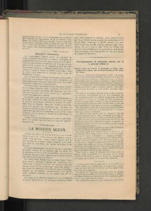 La Mission Mizon.