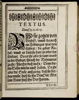 Textus. Genes. 35. v. 16. 19.
