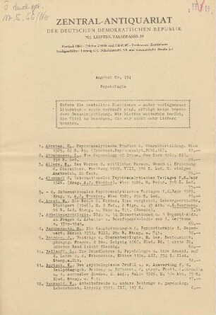 Nr. 784: Psychologie