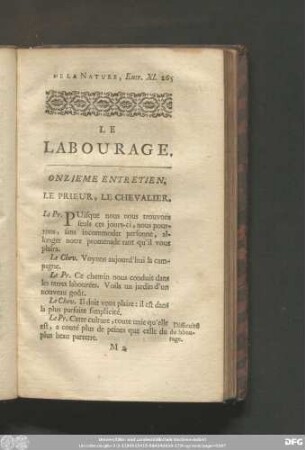 Le Labourage. Onziéme Entretien.