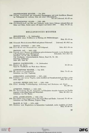 Holländische Meister (Nr. 1547-1643)
