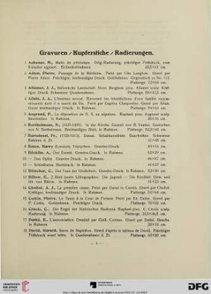 Gravuren/Kupferstiche/Radierungen (Nr. 1-125)
