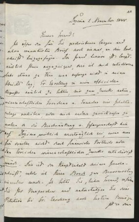 Brief v. 2. November 1848 von Mohnicke an Schoemann