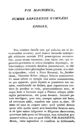 Vir Magnifice, Summe Reverende Gymnasii Ephore.