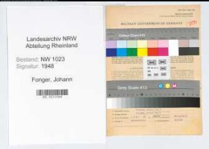 Entnazifizierung Johann Fonger , geb. 10.09.1900 (Abteilungsleiter)