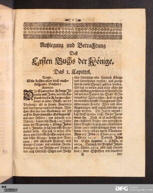 Auslegung und Betrachtung Des Ersten Buchs der Könige.