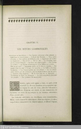 Chapitre IX. Les Mœurs Gambrinales