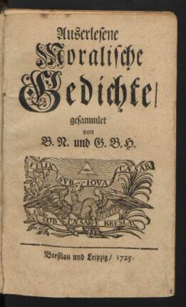 Auserlesene Moralische Gedichte