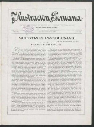 Nuestros problemas : Valor y trabajo