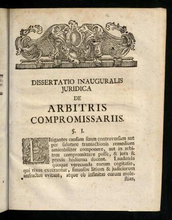 3-15, Dissertatio Inauguralis Juridica de Arbitris Compromissariis