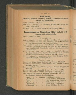 Paul Foitzik, Schiffahrt, Spedition, Lagerung, Reederei, Kommanditgesellschaft Breslau 13, Agathstraße 8