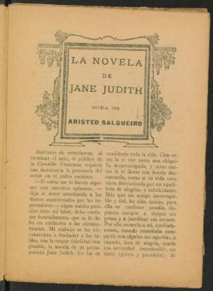 La novela de Jane Judith