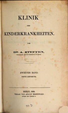 Klinik der Kinderkrankheiten, II
