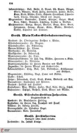 Großh. Main=Neckarverwaltung, Großh. Eisenbahn=Hochbauinspection