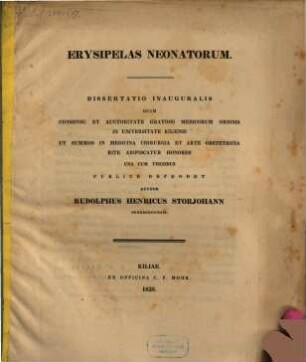 Erysipelas neonatorum : diss. inaug.