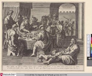 [Lazarus bettelt vor dem Haus des reichen Mannes; Lazarus Begging before the Rich Man's House]