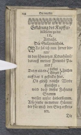 Die neundte Andacht / über das Hohelied Salomonis.