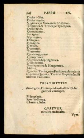 Tres Virtutes theologicae ...