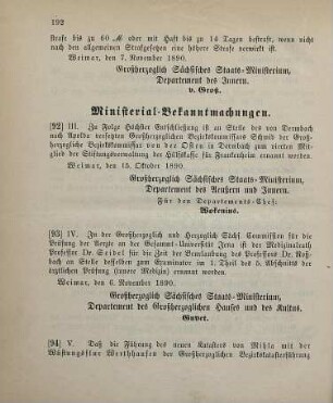 92. Ministerial-Bekanntmachung, den Personalwechsel in der Mitgliedschaft der Stiftungsverwaltung der Hülfskasse für Frankenheim betreffend