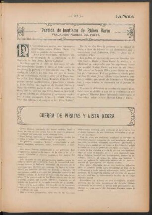 Partida de bautismo de Rubén Darío : Verdadero nombre del poeta