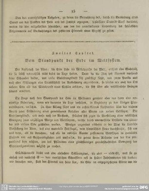 Zweites Capitel. Vom Standpunkt der Erde im Weltsystem