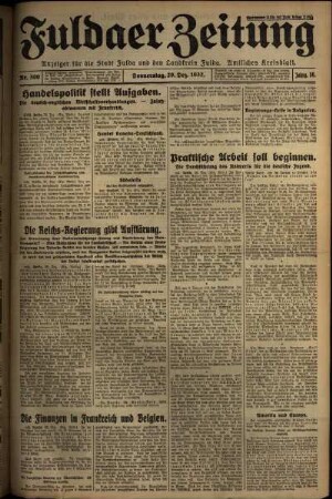 Erste Ausgabe vom Donnerstag, den 29. Dezember 1932.
