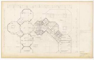 Grundschule Reinickendorf (heute: Reineke-Fuchs-Schule), Berlin-Reinickendorf: Grundriss West 2. Obergeschoss, Zwischengeschoss 1:50