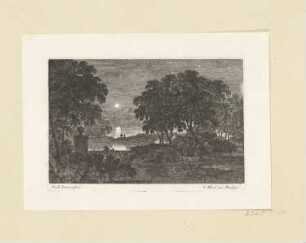 Nächtliche Landschaft mit Mond